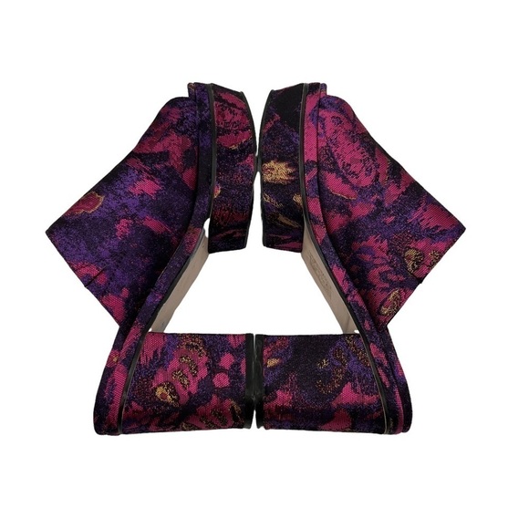 ASOS Pink Purple Velvet Chunky Platform Peep Toe Mules Size 5 Women’s - Picture 5 of 8